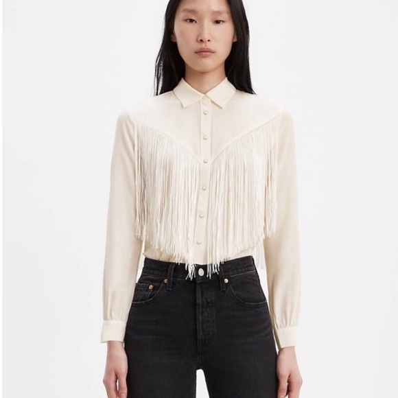 Tops | Nwt Levis Western Fringe Shirt 